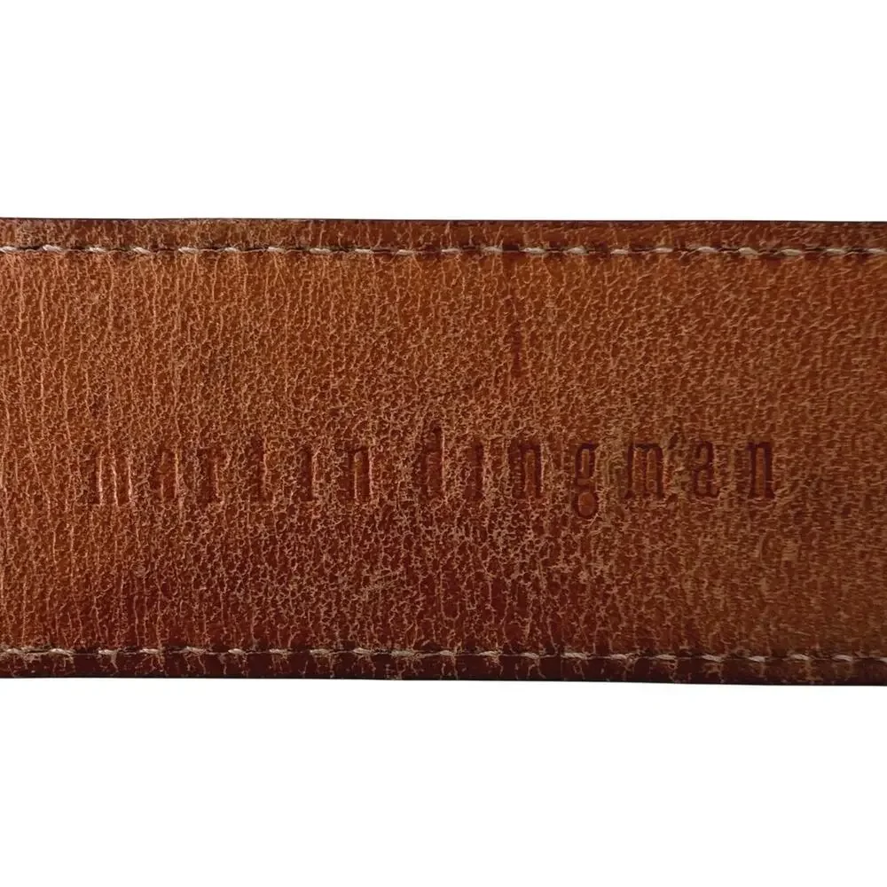 Martin Dingman Alligator Grain Italian Calfskin Belt Gold-tone Buckle Women's 28